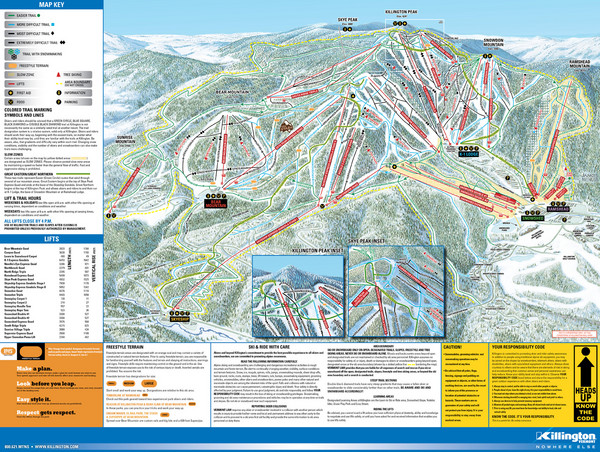 Killington Ski Resort Trail Map Killington Ski Trail Map - Killington Vt Us • Mappery
