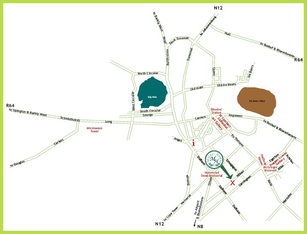 Detailed Map Of The Kimberley Kimberley Tourist Map - Kimberley South Africa • Mappery