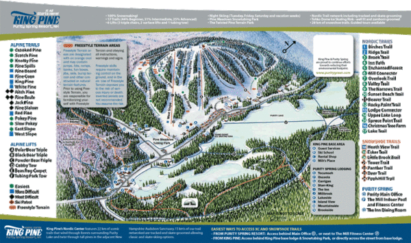 King Pine Ski Area Ski Trail Map