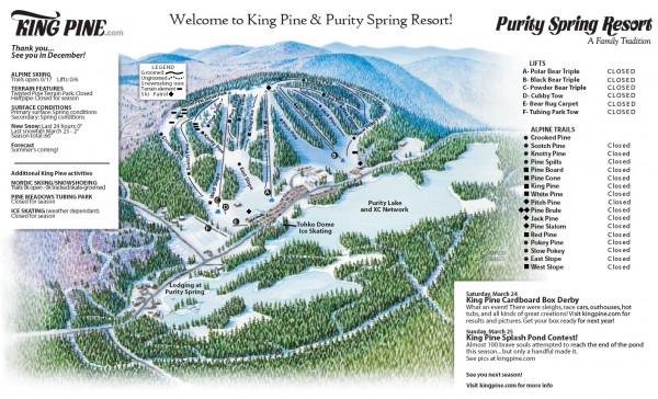 King Pine Ski trail Map