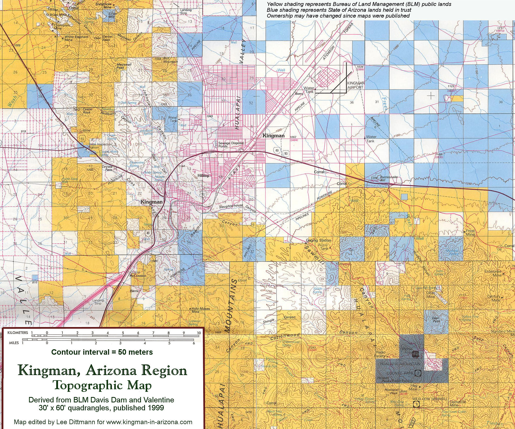 Kingman Arizona Region Topographic Map Kingman Arizona • mappery