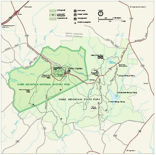 Kings Mountain National Military Park Official Map