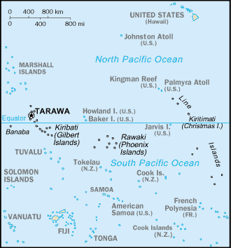 Kiribati Islands Map