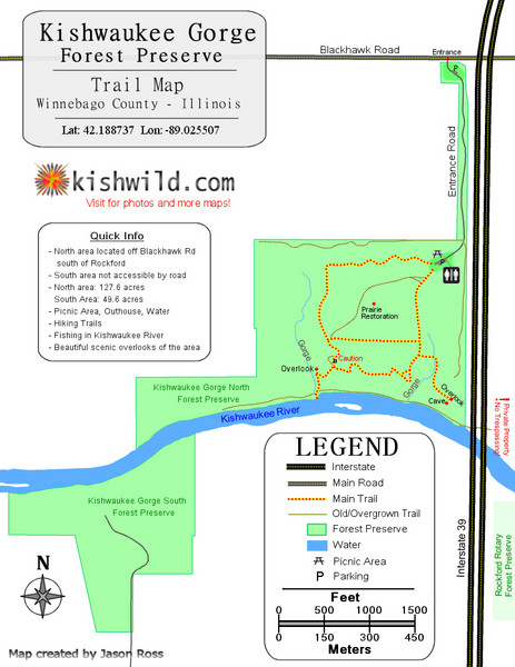 Kishwaukee Gorge Forest Preserve Map