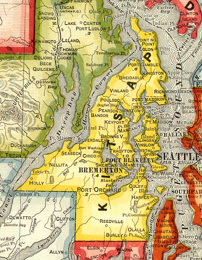 Kitsap County Washington 1909 Map Brimmerton Wa • mappery