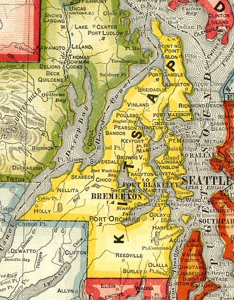 Kitsap County Washington, 1909 Map