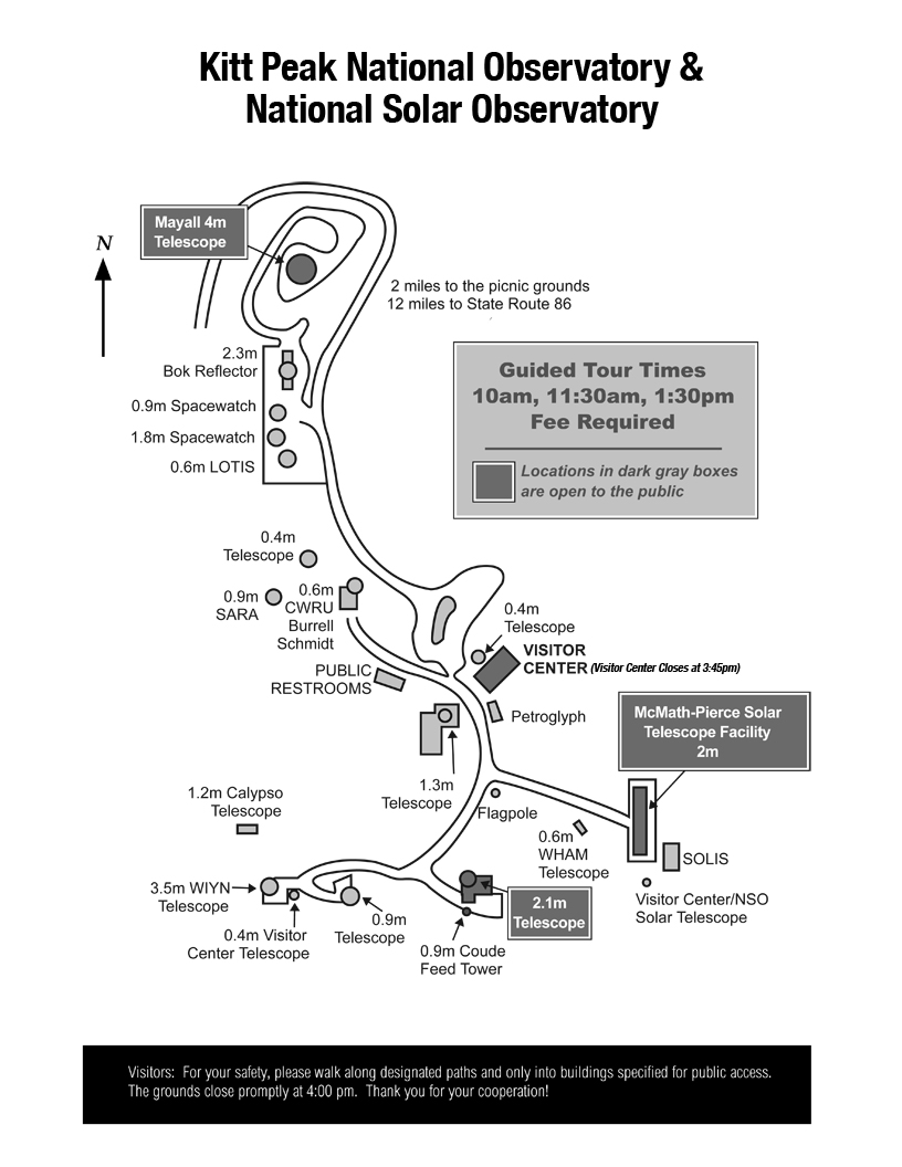 Kitt Peak National Observatory Map Kitt Peak National Observatory