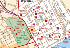 Knoxville, TN Tourist Map