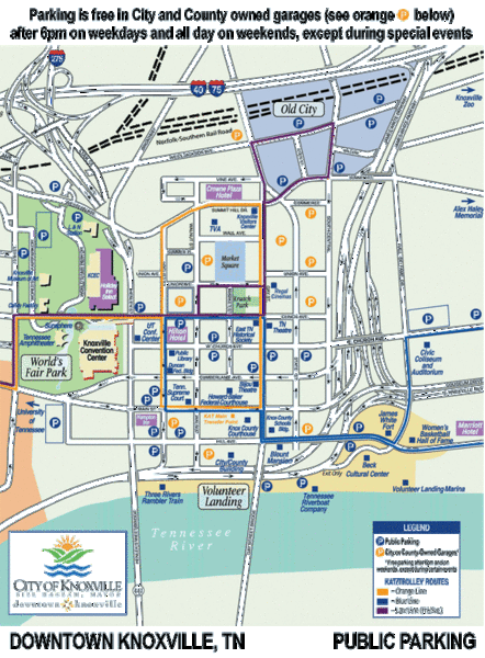 Knoxville, Tennessee City Map
