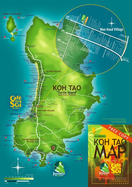 Koh Tao Tourist Map