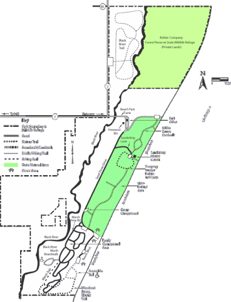 Kohler-Andrae State Park Map