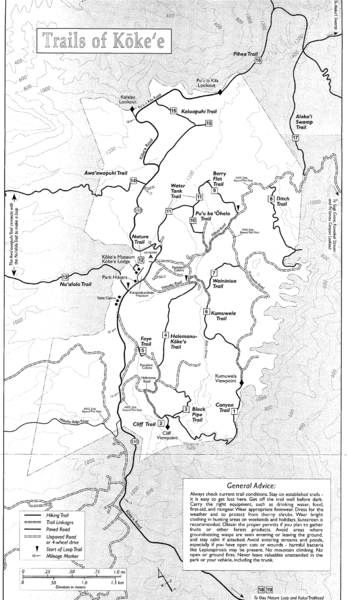 Koke'e State Park Trail Map
