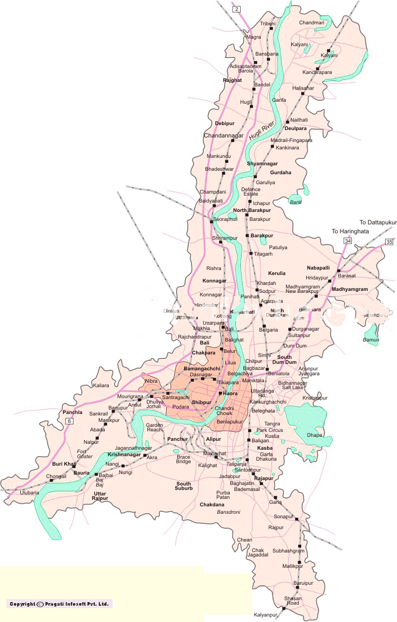 Kolkata City Map - Kolkata India • mappery