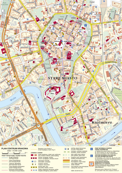 Krakow Tourist Map
