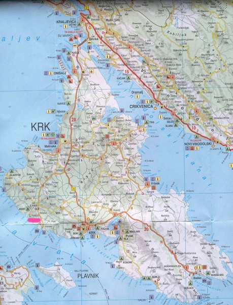Krk Tourist Map