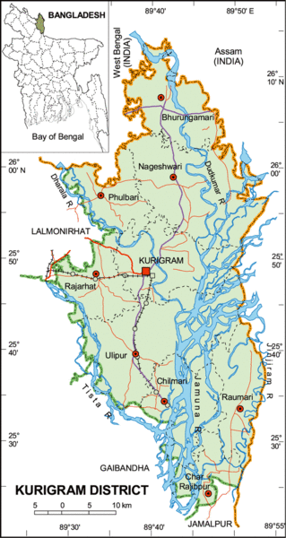 Kurigram District Map