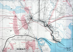 Kuwait frontier with Iran Map