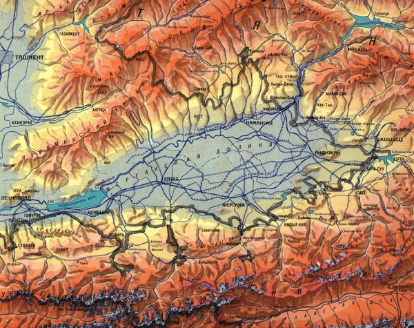 Kyrgyzstan Elevation Shaded Map