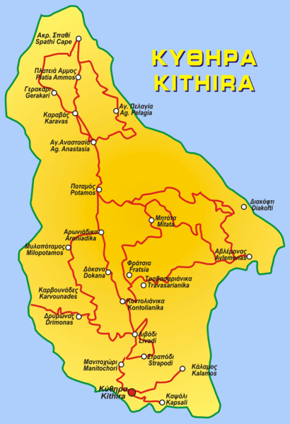 Kythira Island Map