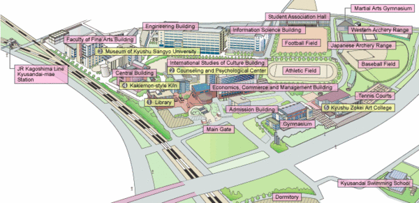 Kyushu Sangyo University Map