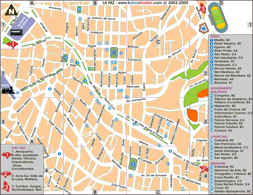 La Paz Tourist Map La Paz Bolivia • mappery