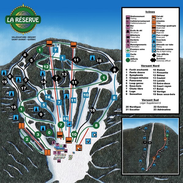 La Resérve Ski Trail Map