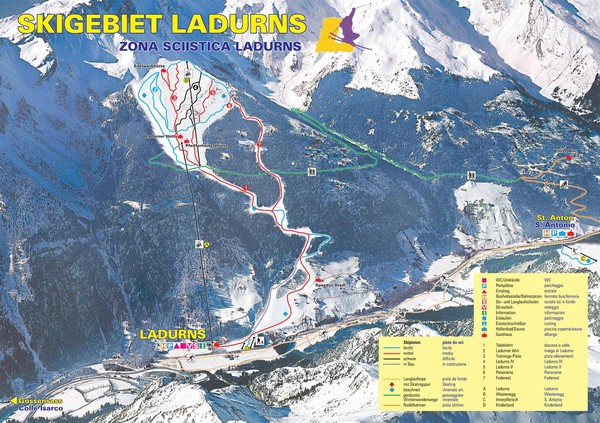 Ladurns Ski Trail Map