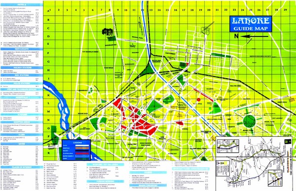 Lahore Tourist Map