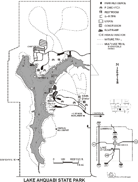 Lake Ahquabi State Park Map