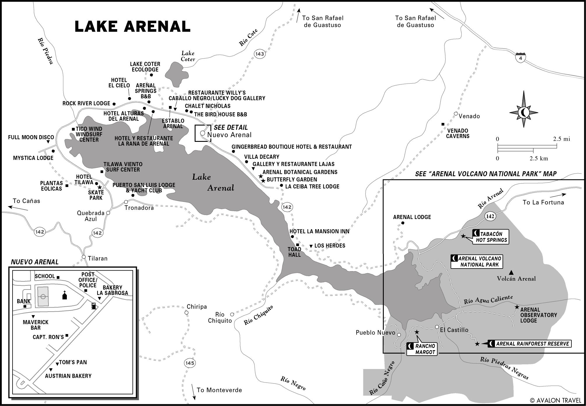 Lake Arenal Map costa rica • mappery