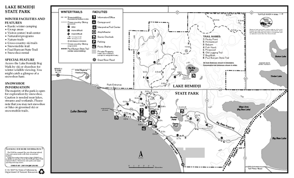 Lake Bemidji State Park Winter Map