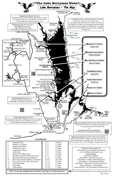Lake Berryessa Recreation Map