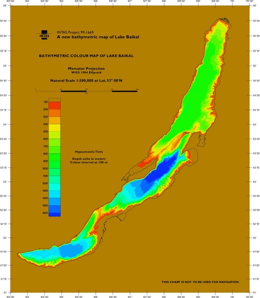 Lake Biakal Water Depth Map - lake biakal • mappery