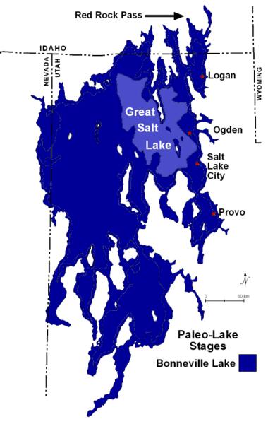 Lake Bonneville Levels Map