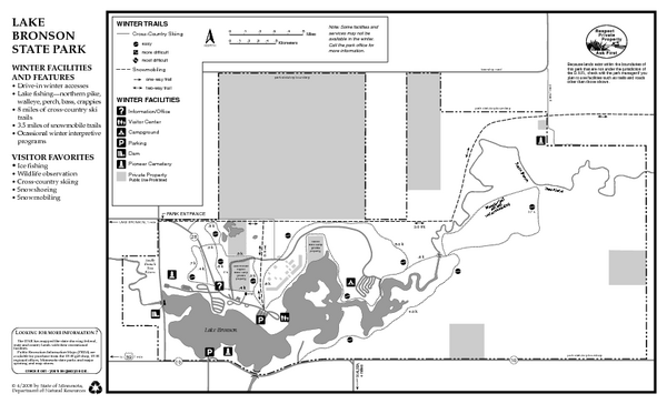 Lake Bronson State Park Winter Map