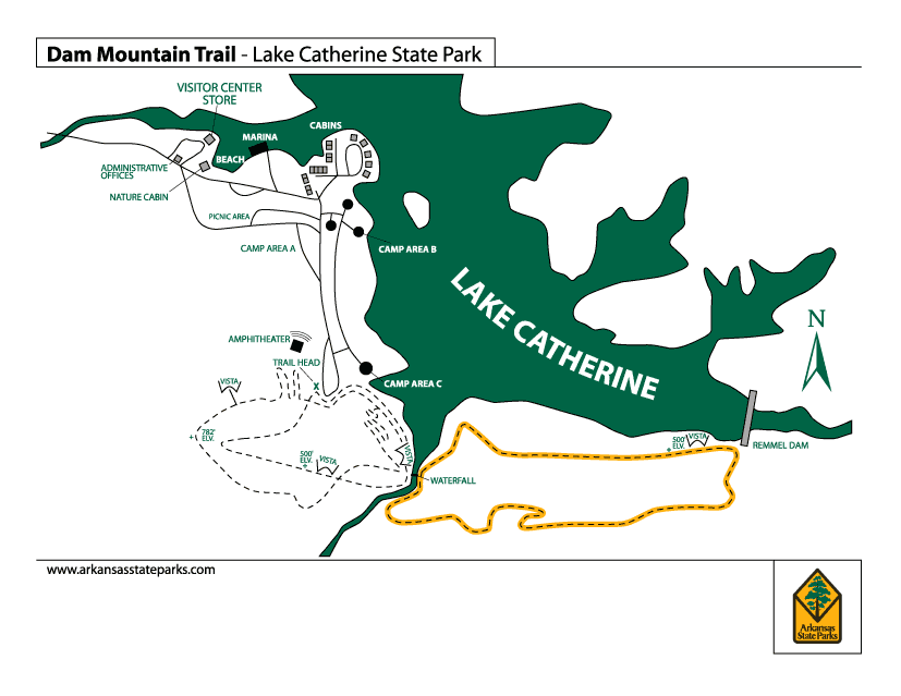 Lake Catherine State Park Trails Map Malvern AR • mappery