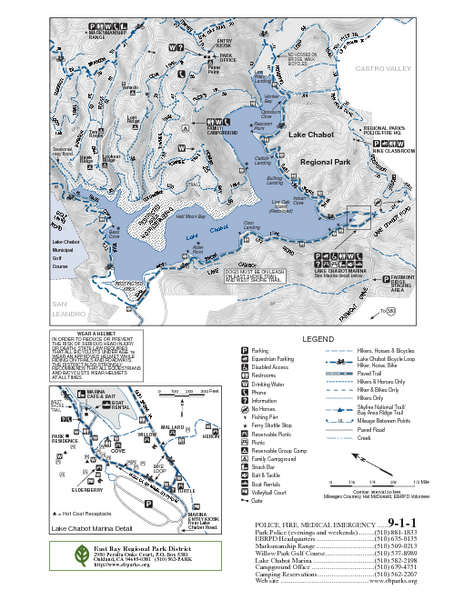 Map Of Lake Chabot Lake Chabot Trail Map - Ashland California • Mappery