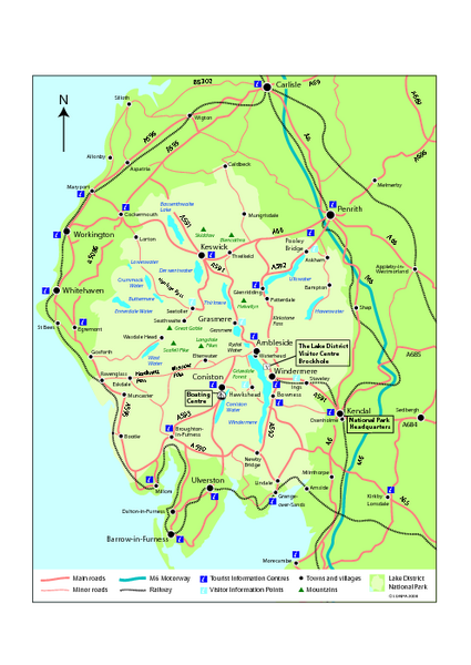 Lake District National Park Map