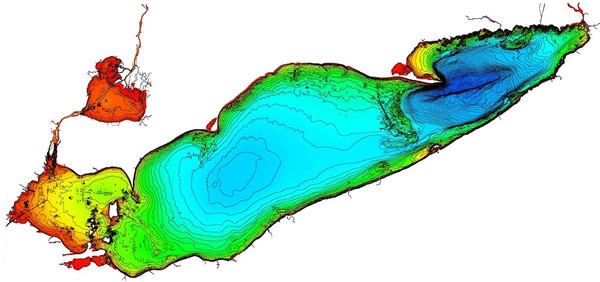 Lake Erie Depths Map • mappery Lake Erie Depths Map • mappery