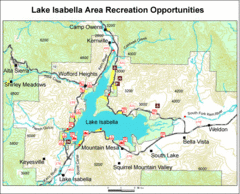 Lake Isabella Area Recreation Opportunities Map