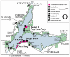 Lake Isabella Camping and Fishing Map