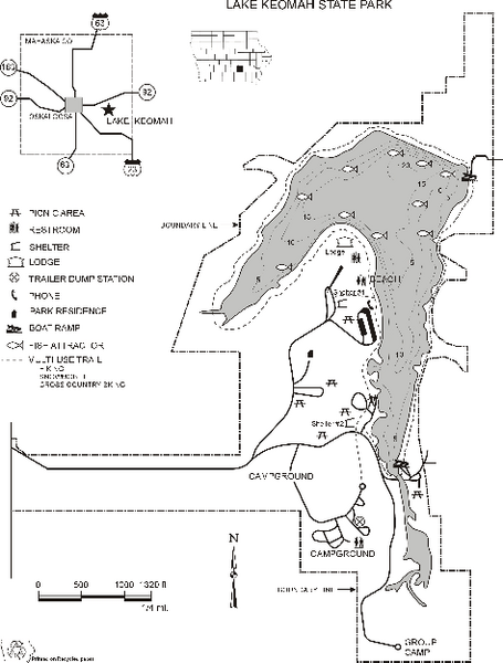 Lake Keomah State Park Map