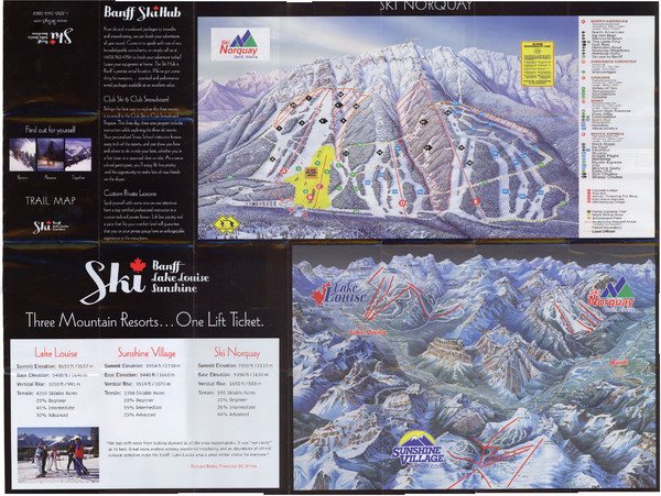 Lake Louise 2007–08 Ski Big 3 Side 1 (3 Mountain Map)