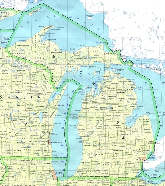 Lake Michigan Map Lake Michigan Michigan Usa Mappery