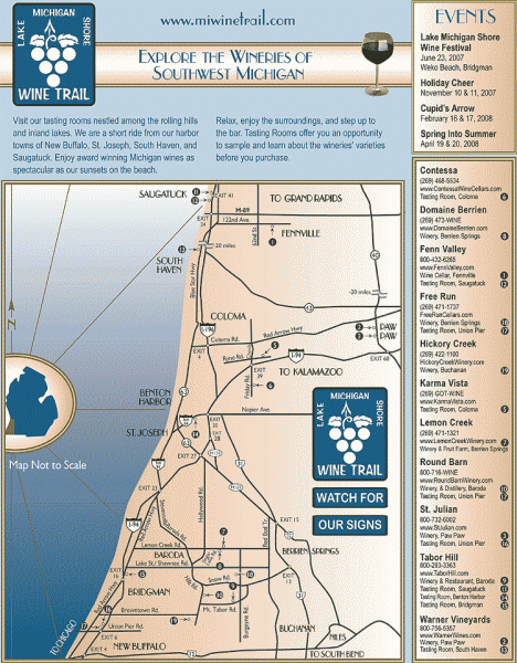 Michigan printable wine map - InfoCap Ltd.