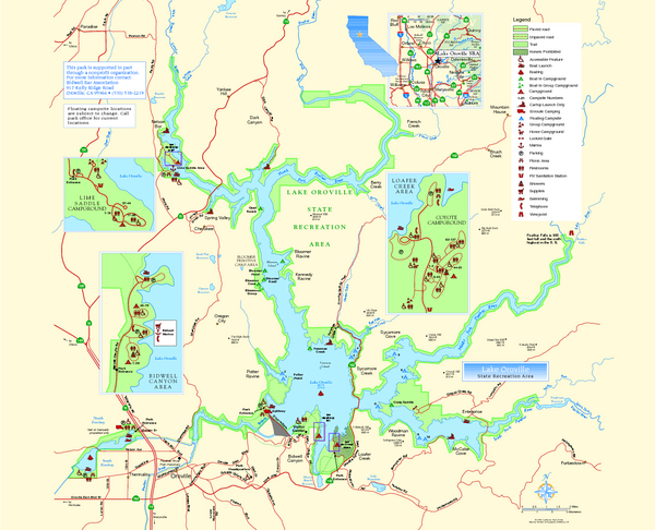 Lake Oroville State Recreation Area Map