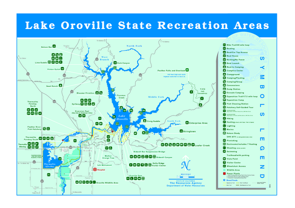 Lake Oroville State Recreation Area Map