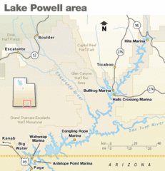 Lake Powell Area Map Lake Powell Area Map