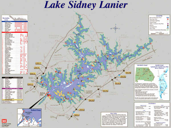 Lake Sidney Lanier Recreation Map