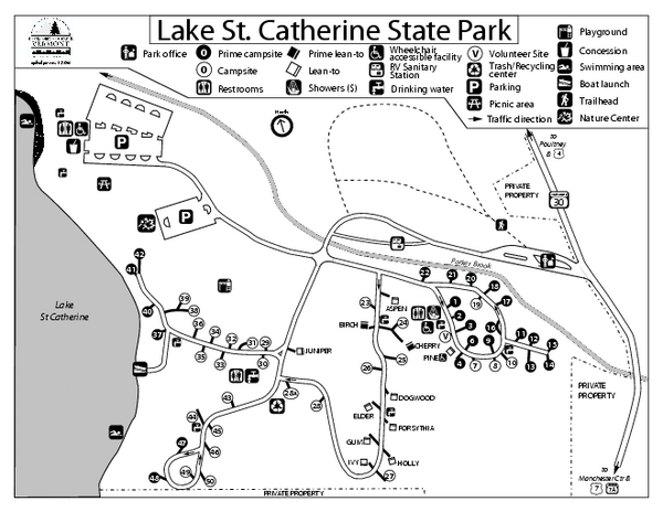 Lake St. Catherine State Park Campground Map
